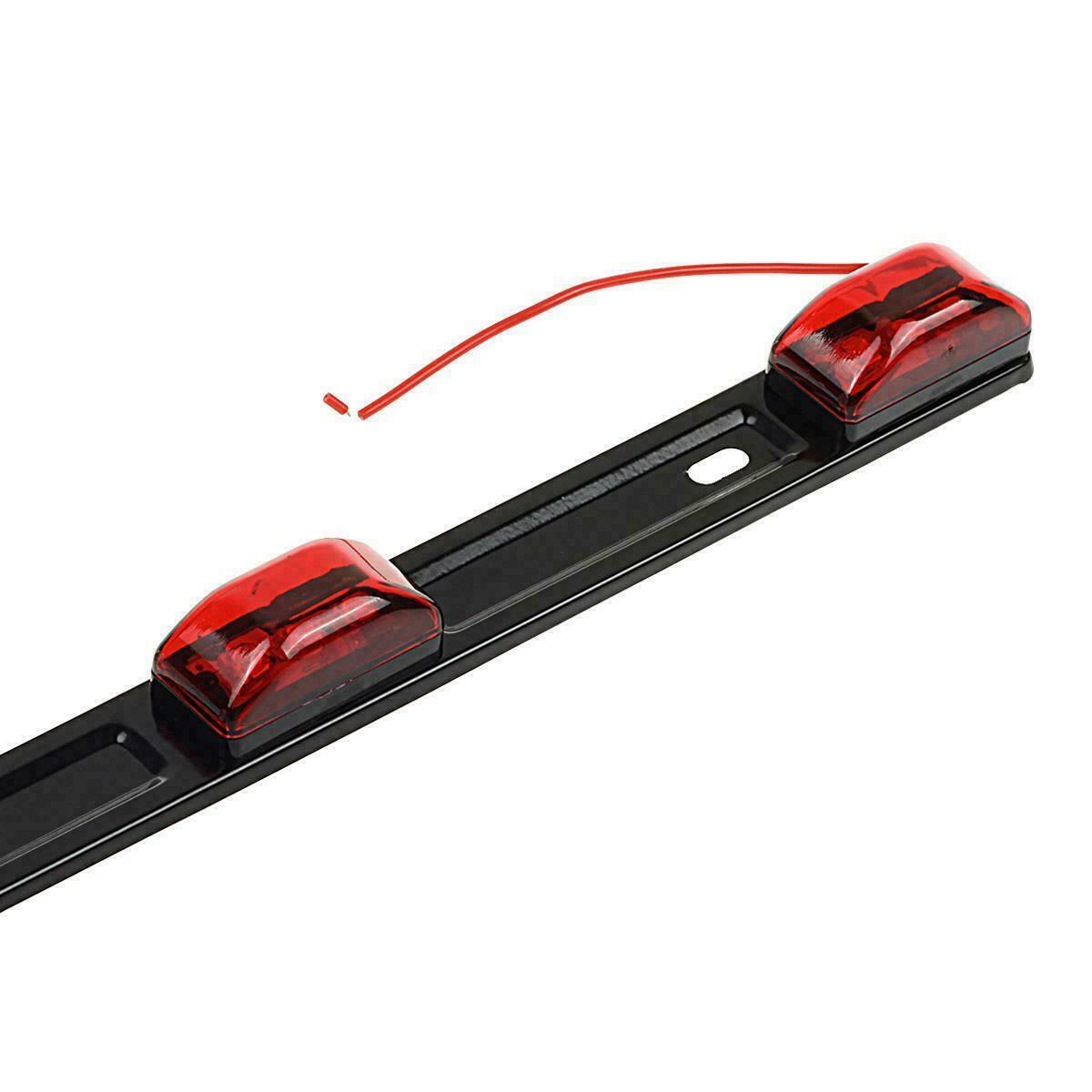Stainless Red LED ID Bar Light Truck Boat Trailer Marker Clearance Lights