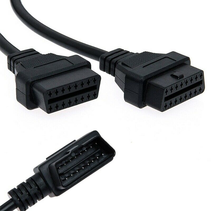 OBD2 Connector Cable 50CM 90 Degree Adapter Splitter Male to Dual Female OBD2 U6