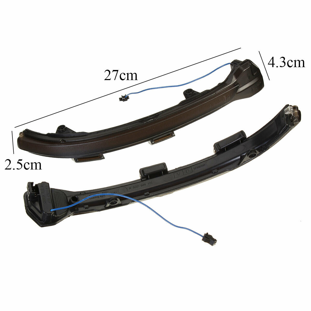 2PCS DYNAMIC SWEEPING WING MIRROR LED INDICATOR LIGHTS FOR VW GOLF MK7 GTI R +