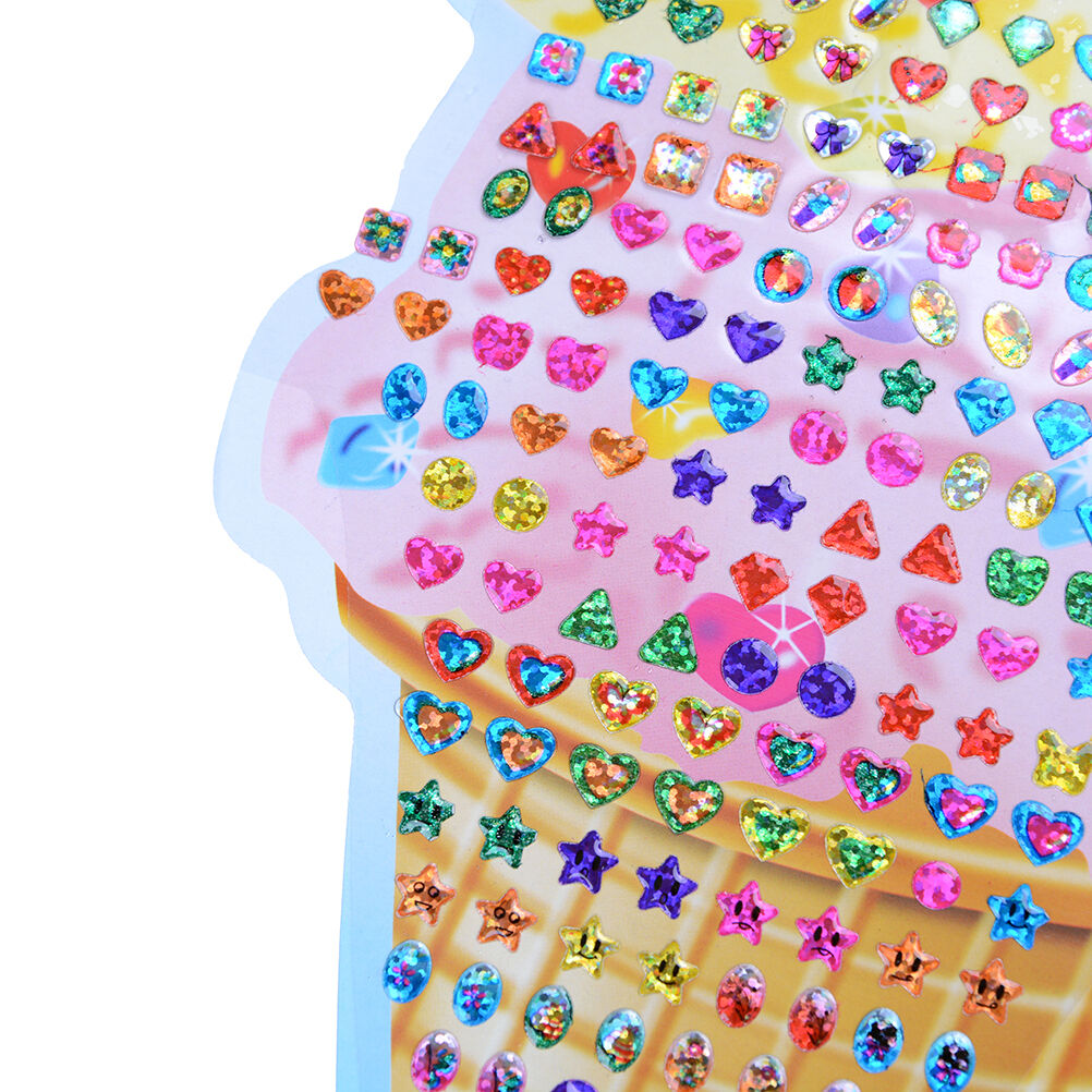 4x/set Wonderful Children Stickers Earring Cartoon Reward Crystal Stickers S_DD