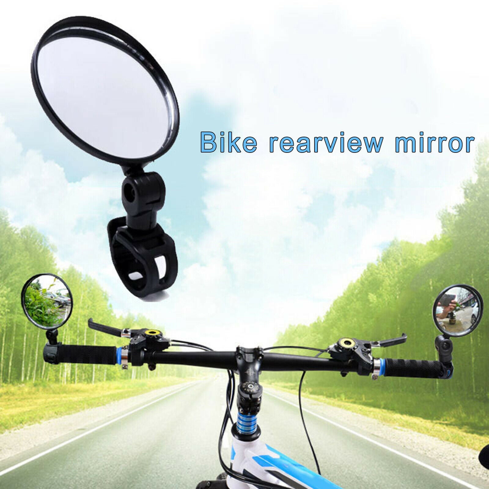 2X 15-35mm Bicycle Rear View Mirror HandleBar Electric Cycling Adjustable