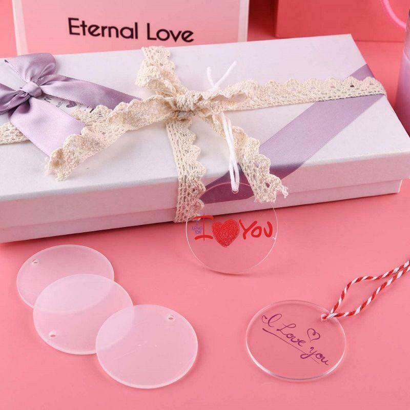 90Pcs Acrylic Clear Circle Discs Keychain Set Round Acrylic Keychain Blanks DIY