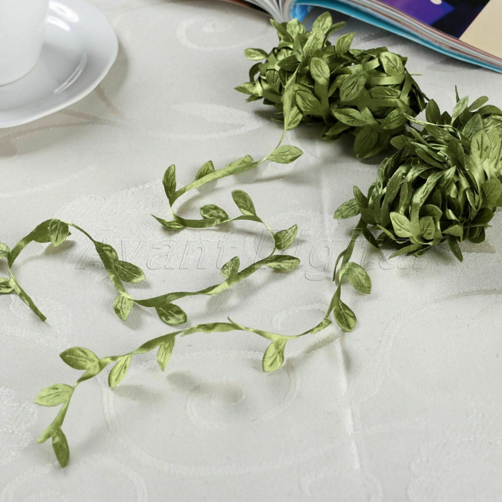5M Silk Leaves Artificial Wreath Leaf Green Home Decor DIY Craft Handmade Supply
