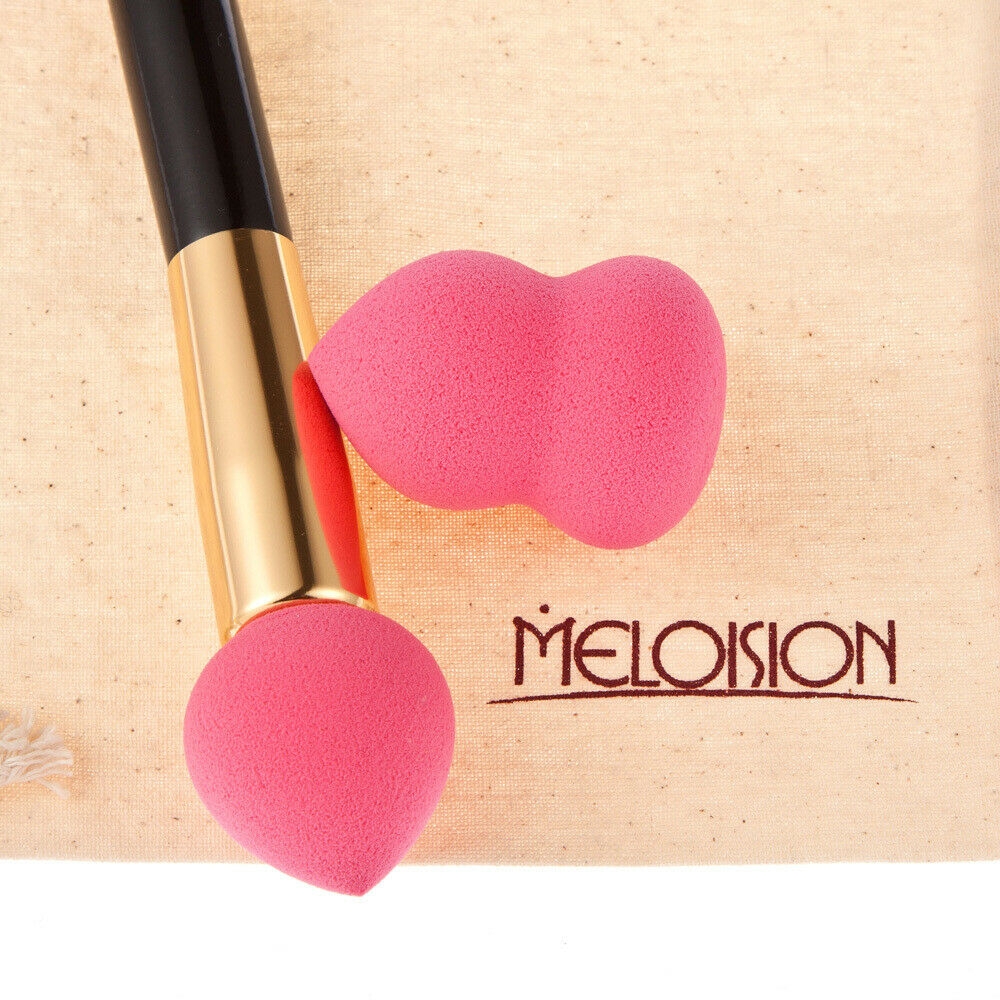 1pcs Pink Power Brush+1pcs Pink Sponge Puff+1pcs Canvas Bag Makeup Set