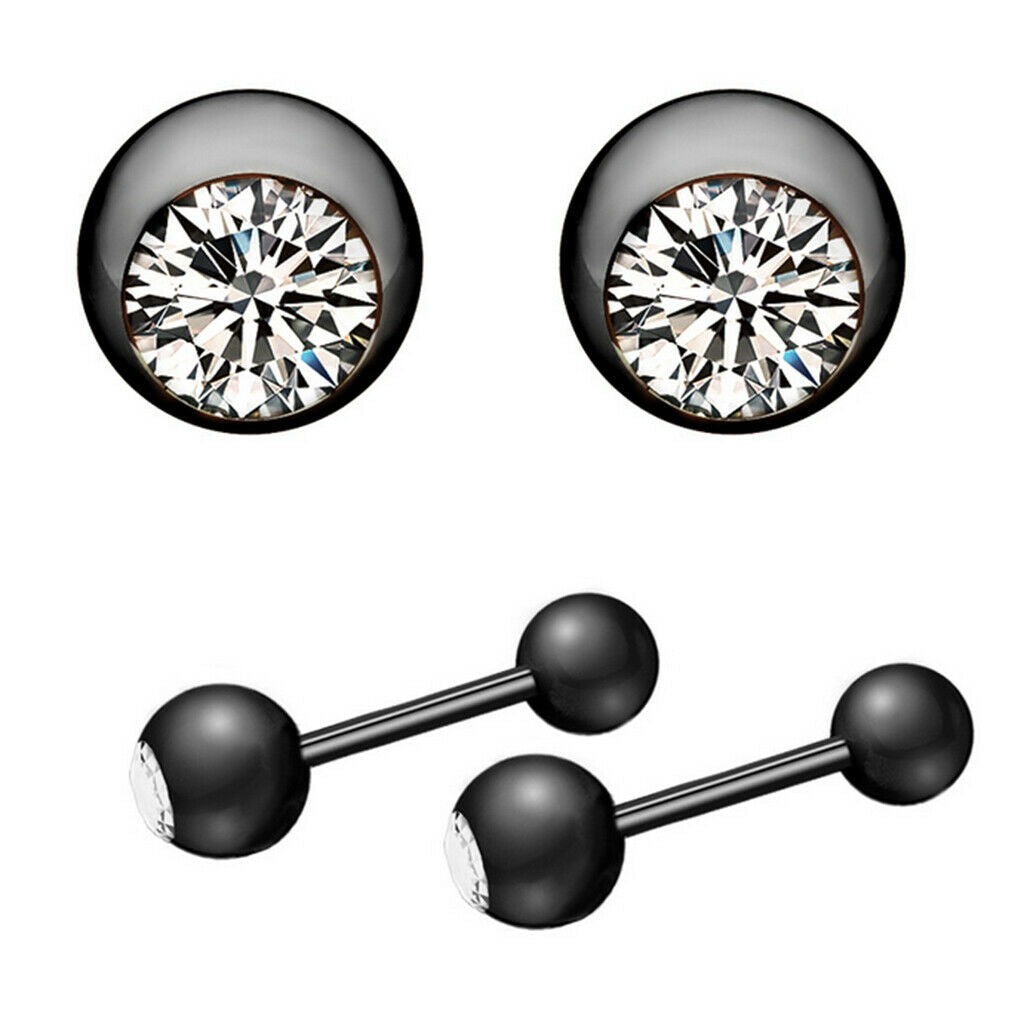 Fashion Men Women Ear Stud Heart Diamond Earring Lady Banquet Jewelry Gift