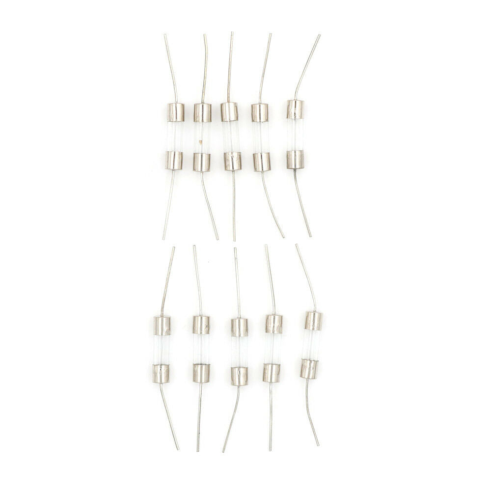 10pcs Glass Tube Fuse Axial Leads 5*20mm 6.3A F6.3A 250V Fast Quick Blow AU. DD