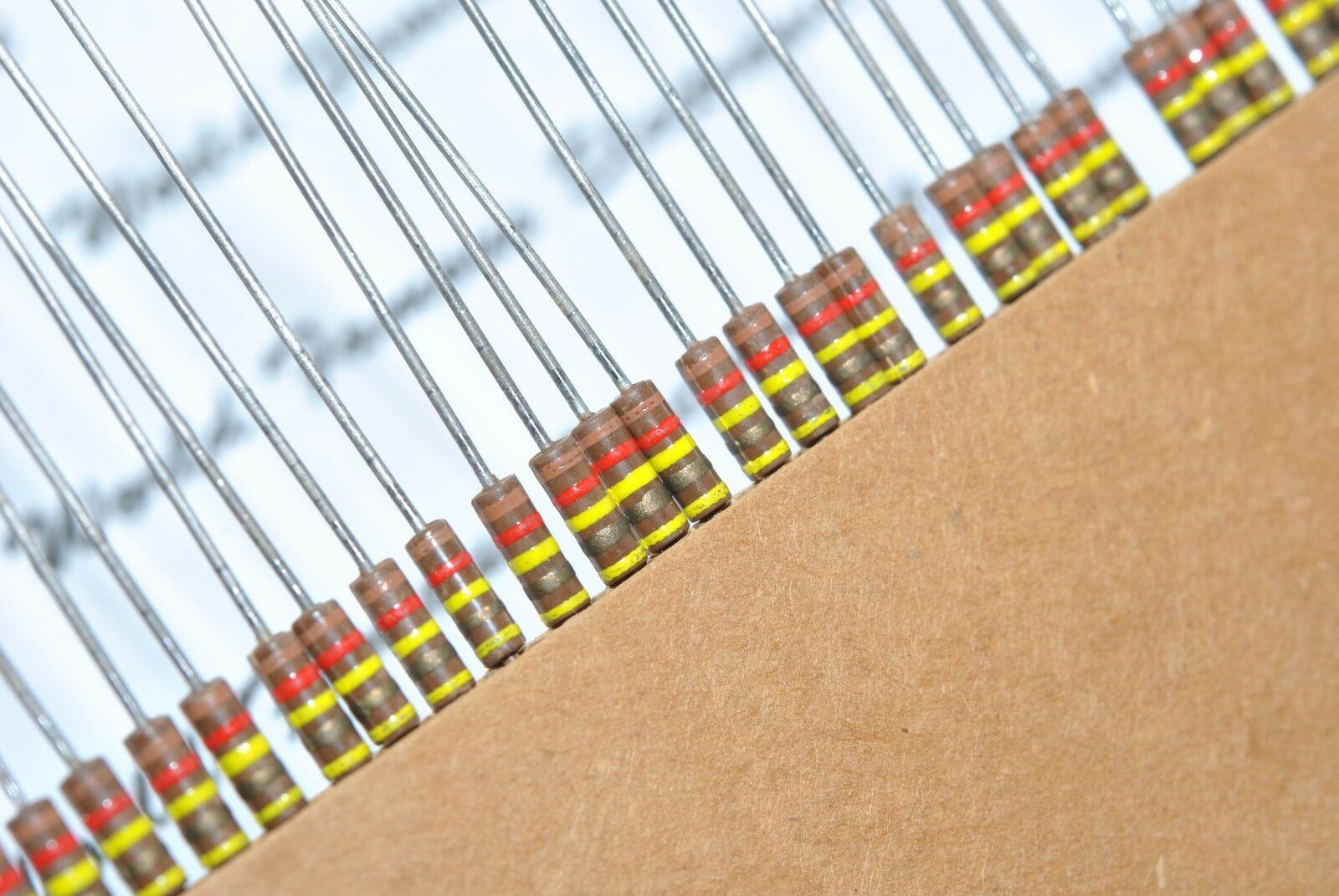 10pcs-TRW GBT 430K 5% 1/4W MIL Carbon Composition Resistor - JANRCR07G434JS