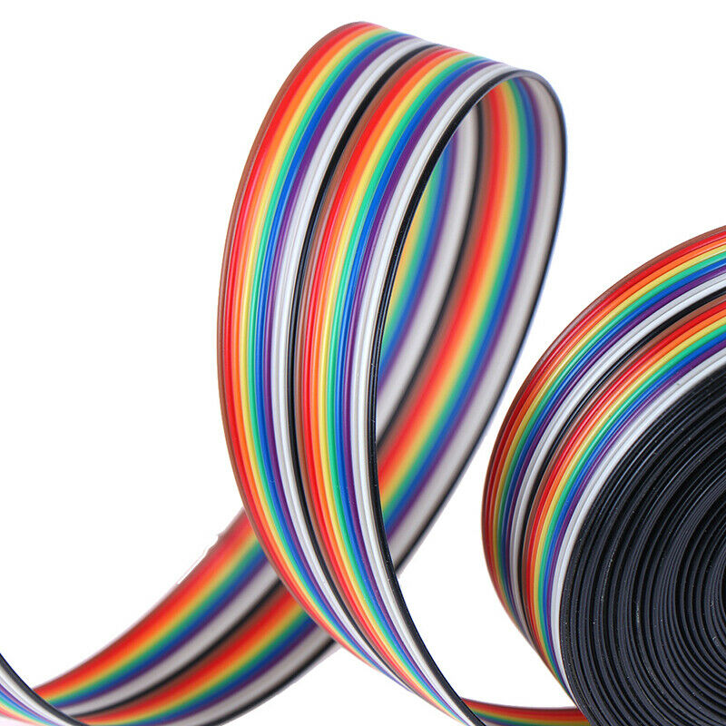 5M 1.27mm 20P Cable Rainbow Flat Line Support Wire Soldered Cable Connector Y1