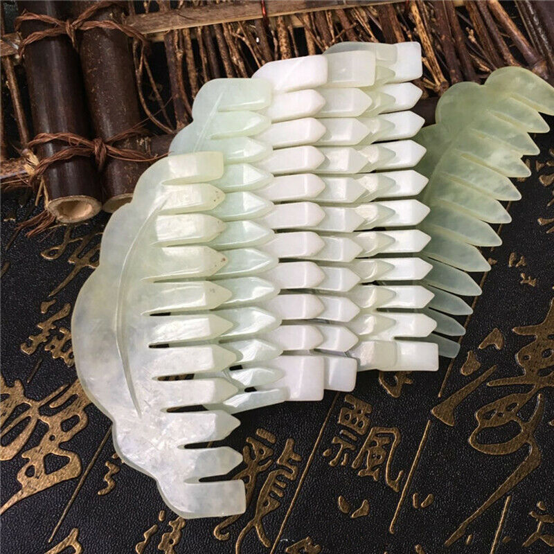 1Pc Nature Jade Comb Massage Spa Acupuncture Head Treatment Gua Sha Boa.l8