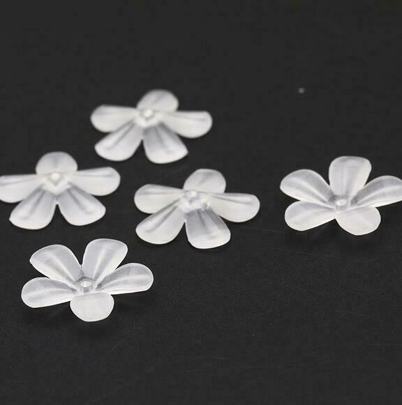 100pcs Acrylic Scrub Flower Jewelry Accessories DIY Handmade Jewelry Making 21mm
