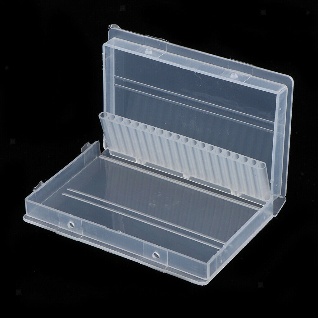 Portable and Lightweight 20 Holes Plastic Nail Art Drill Bits Holder, Storage