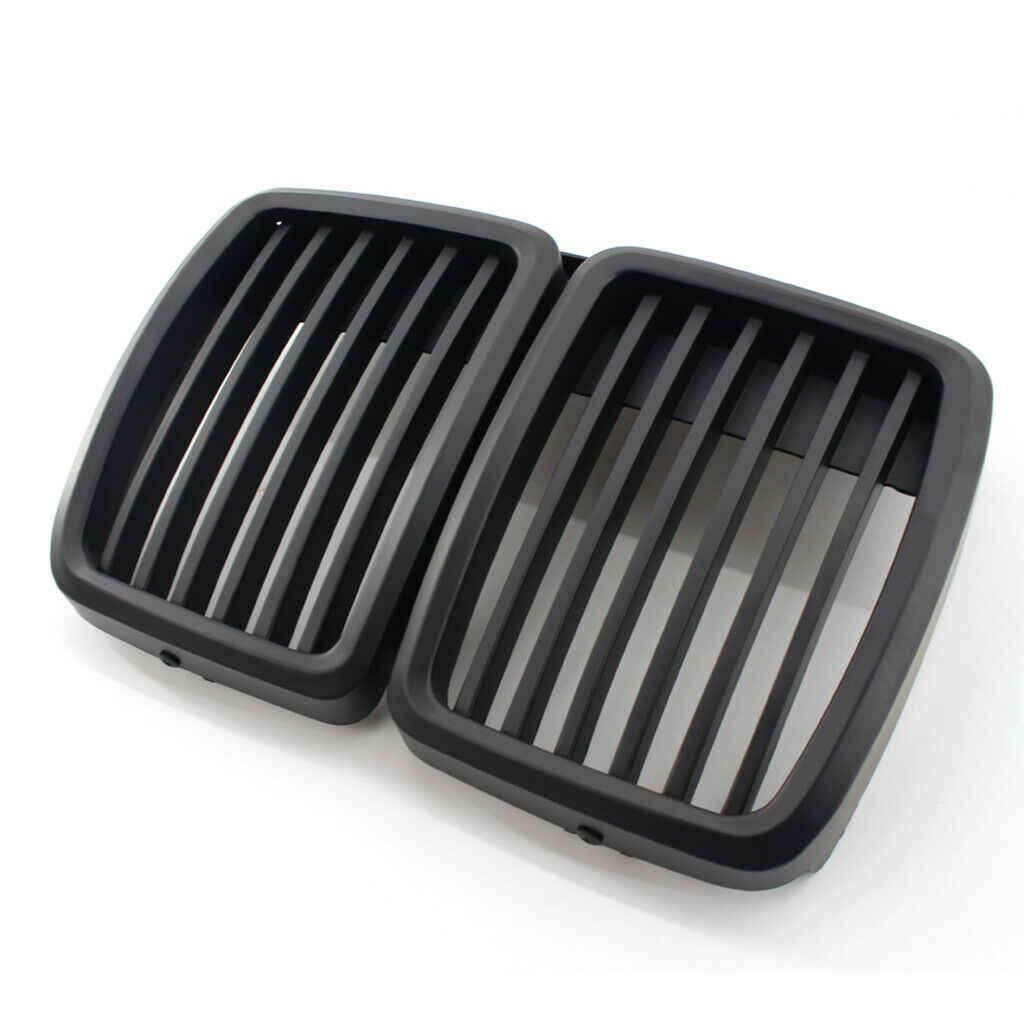 Left & Right Car Bumper Sport Kidney Grille ABS Matte Black Fit for BMW E30
