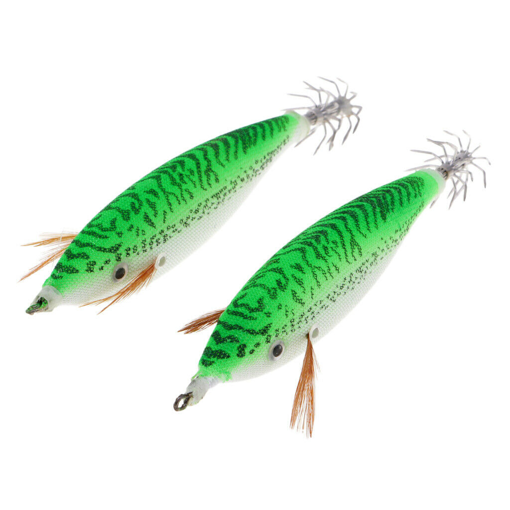 6pcs Luminous Hard Fishing Lures Simulation Prawn Squid Lure Hooks Tackle
