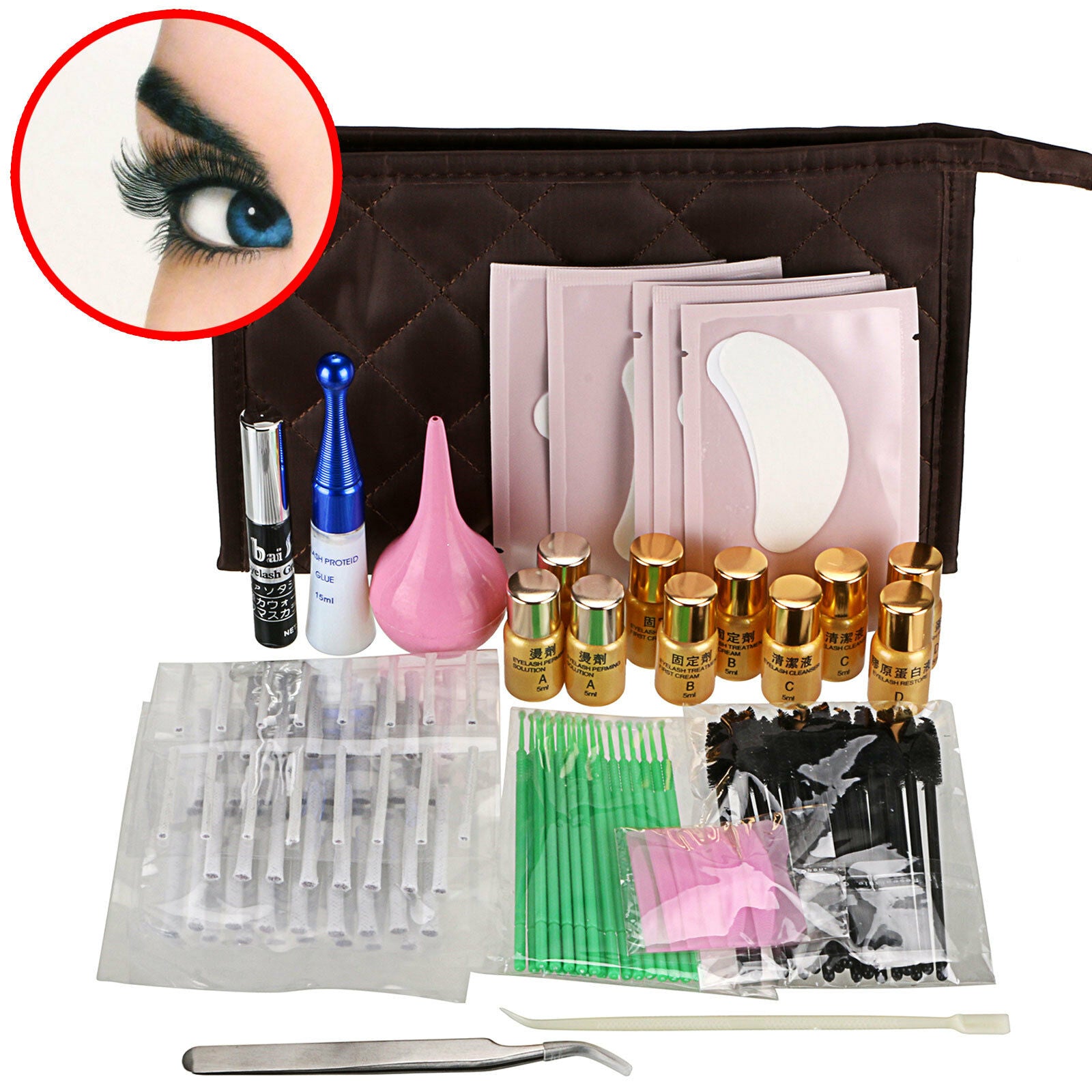 Eyelash Perming Kit 17 IN 1 Lash Lift Perming Eyelash Extension Makeup Glue Set