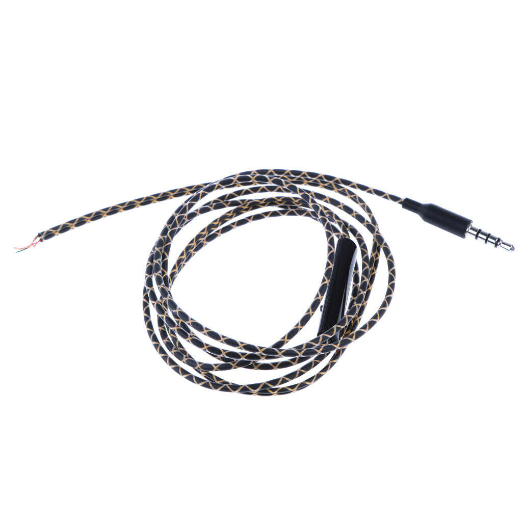 Replacement audio cable 3.5mm plug headphones DIY repair cable with Mic-Bunt.