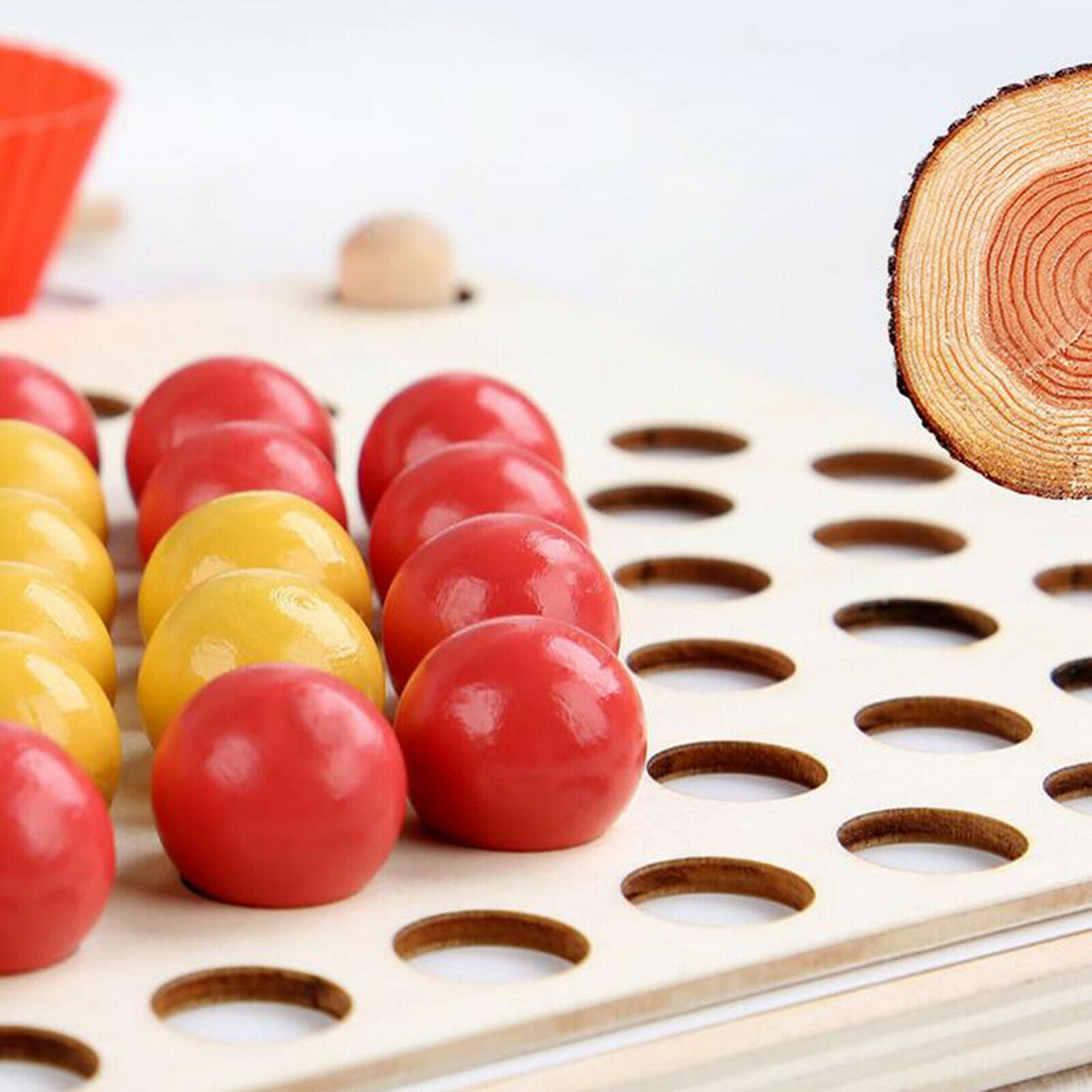 Rainbow Wooden Board Beads Game Puzzle Color Matching Toys for Toddlers