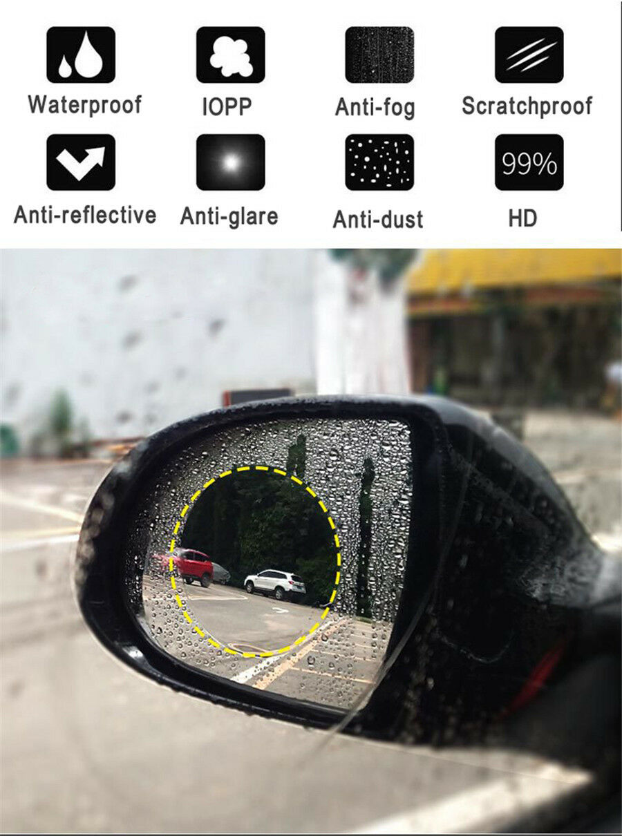 10pc Car Anti Water Mist Film Anti Fog Rainproof Rearview Mirror Protective Film