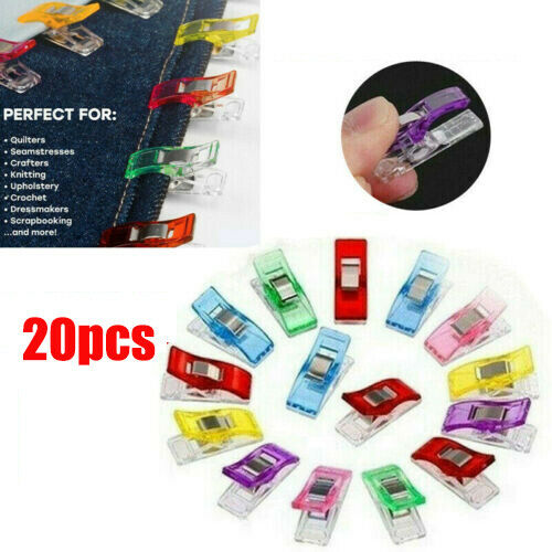 20PCS Quilter Holding Binding Wonder Clips Plastic Clamps Sewing Accessoriess