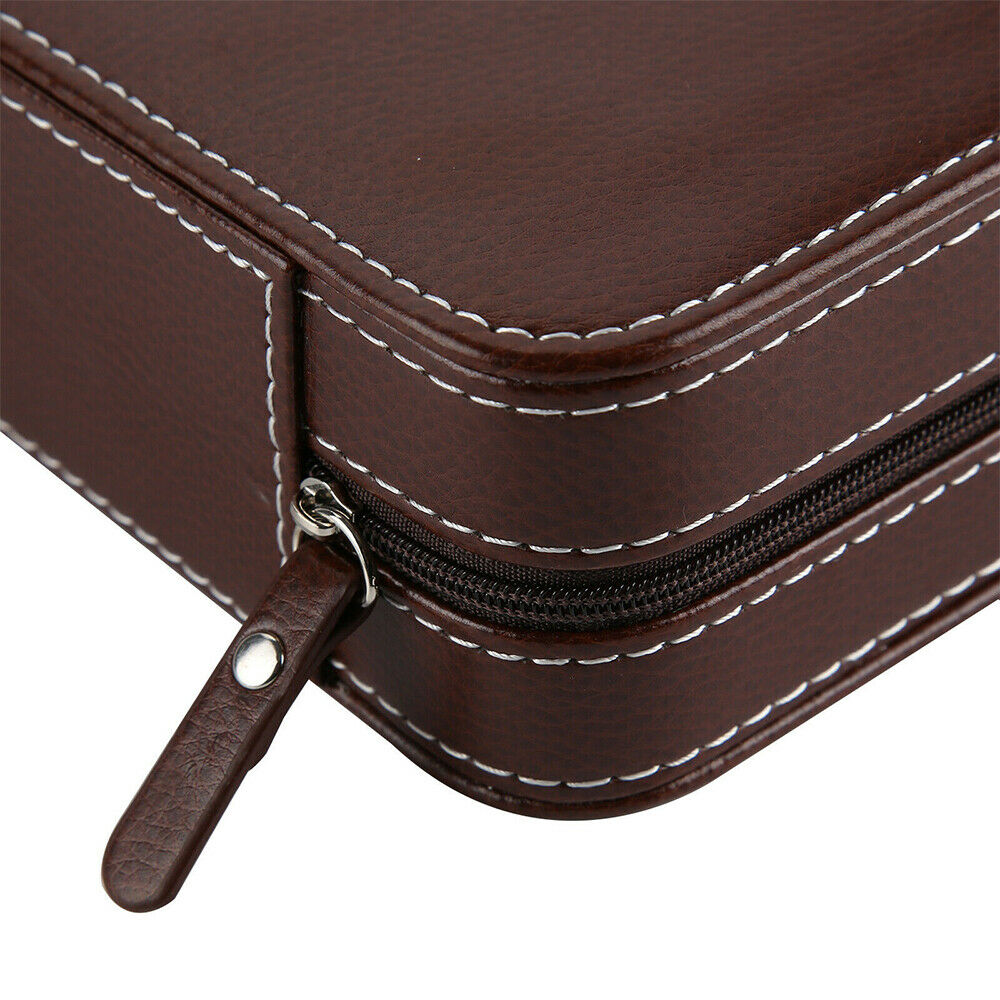 8 Grids Watch Leather Travel Zippered Storage Organiser Case Padded Bag Gifts AU