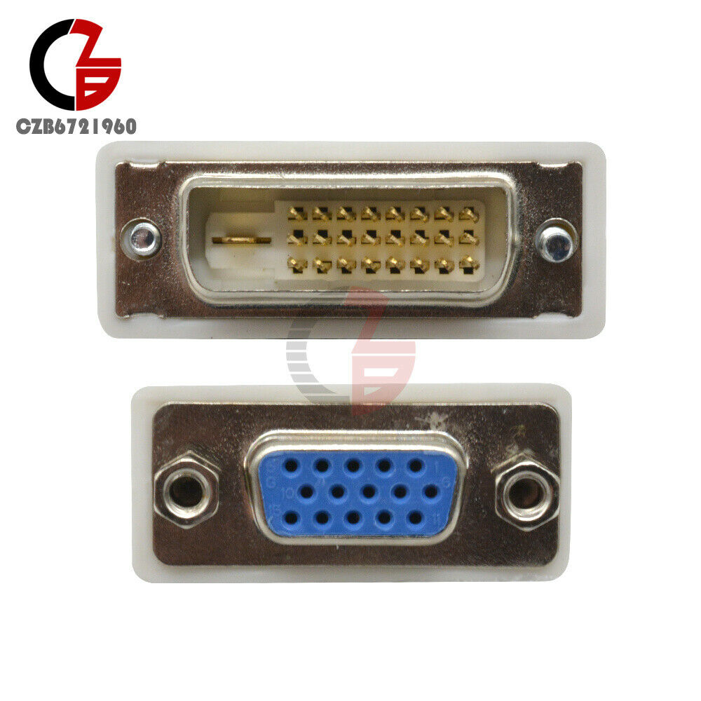 15 Pin VGA Female to 24+1 pin DVI-D Male Adapter Video Converter for PC Laptop