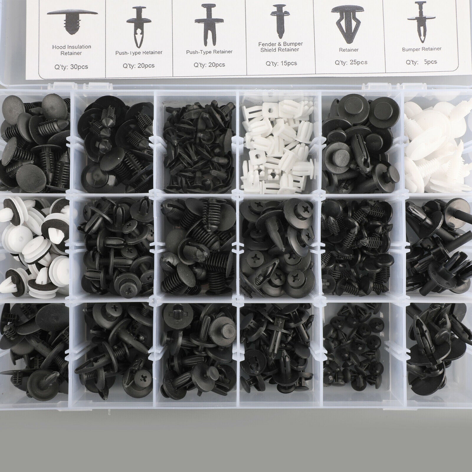 446PCS Fender Door Hood Bumper Trim Clips Body Retainer Assortment&Removal Tool