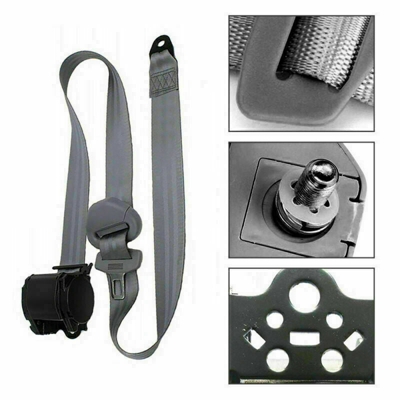 3 Point Car Auto Adjustable Retractable Safety Seat Belt Straps Kits Accessories