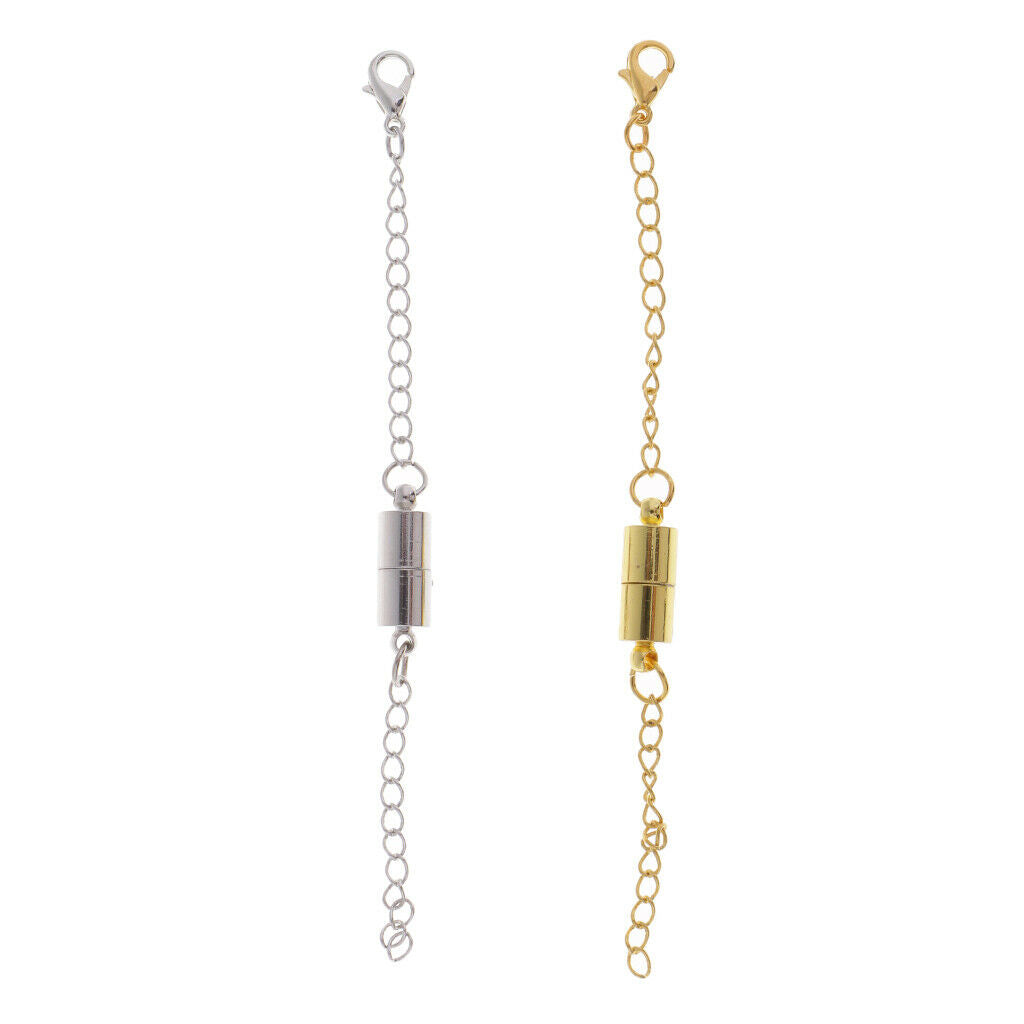 5 Set Stainless Steel Magnetic Clasps Connector with Extender Chain Findings