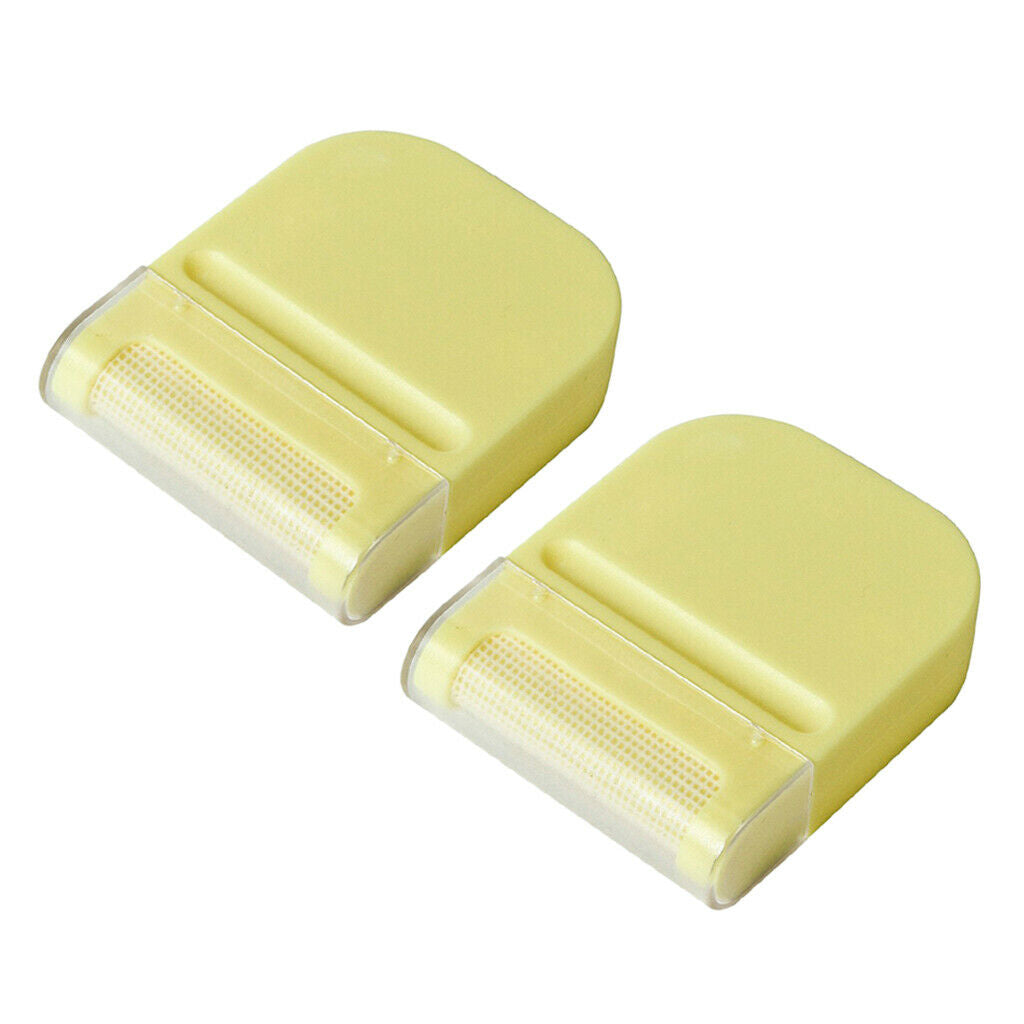 2pcs Yellow Manual Lint Remover Hair Ball Fluff Shaver Clothing Epilator