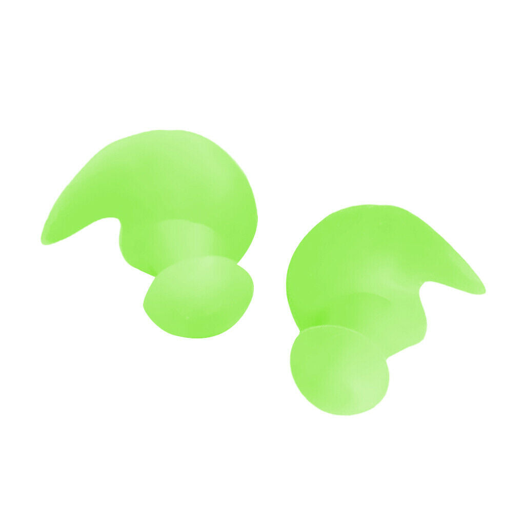 2X Swimming Ear Plug Diving Earplug Shower Noise Cancelling with Case Green
