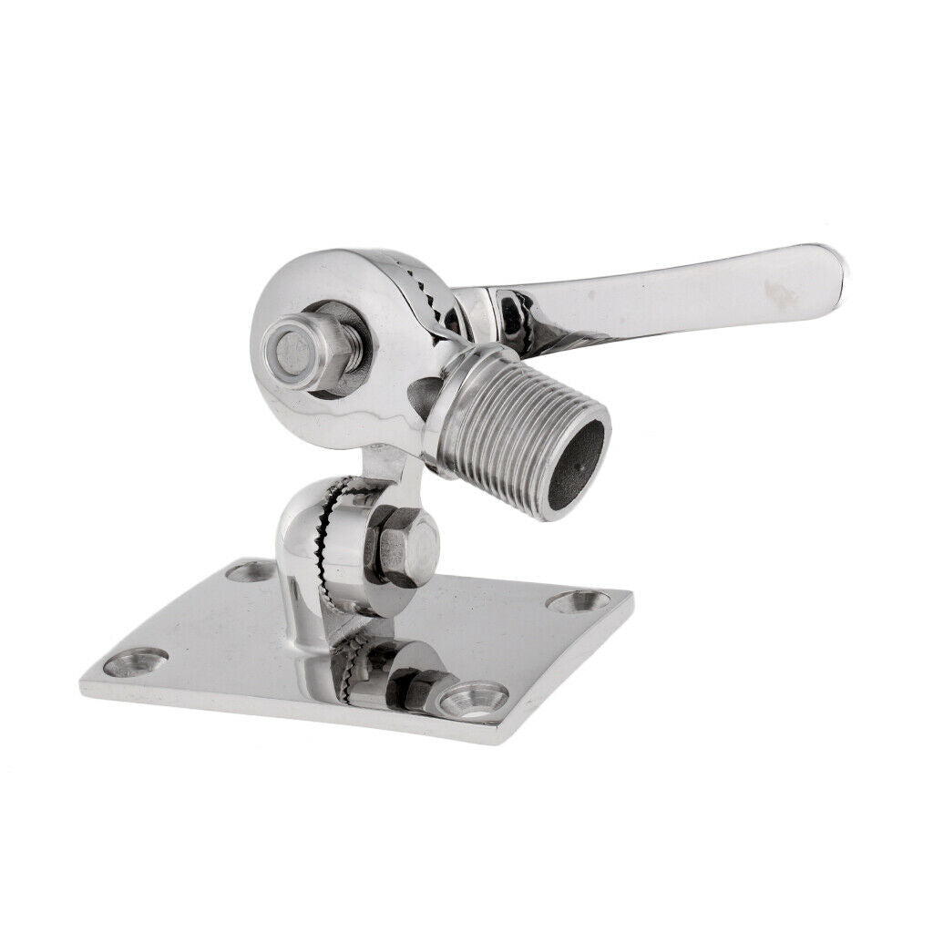 Stainless Steel Adjustable Antenna Support Base For Boats 9.1 X 6.3 Cm Heavy