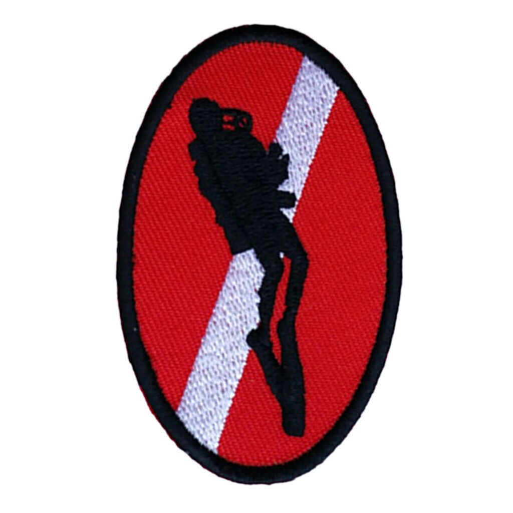 Dive Flag Patch Bag Embroidered Iron On Scuba Diver Souvenir Gift - Ellipse