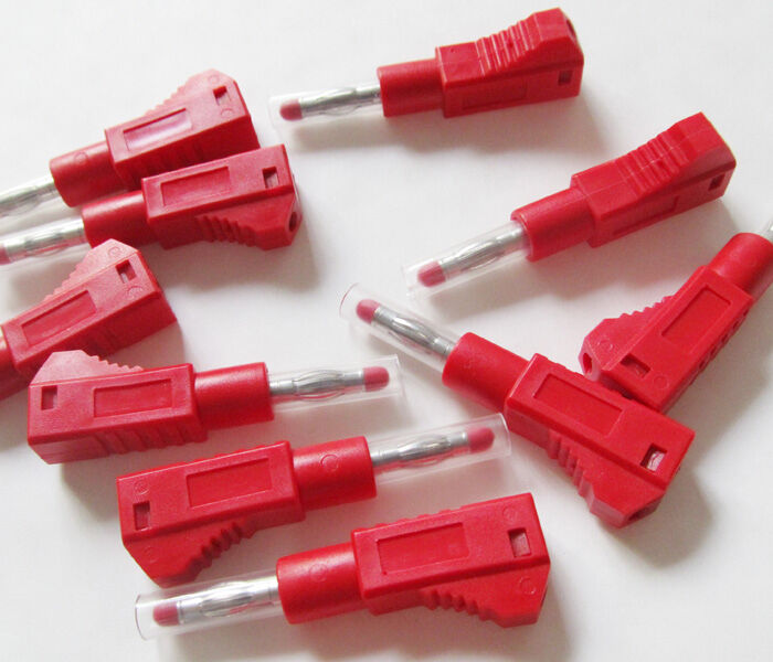 10pcs High Quality 4mm  Transparent Stackable Full Insulated Audio Banana Plug