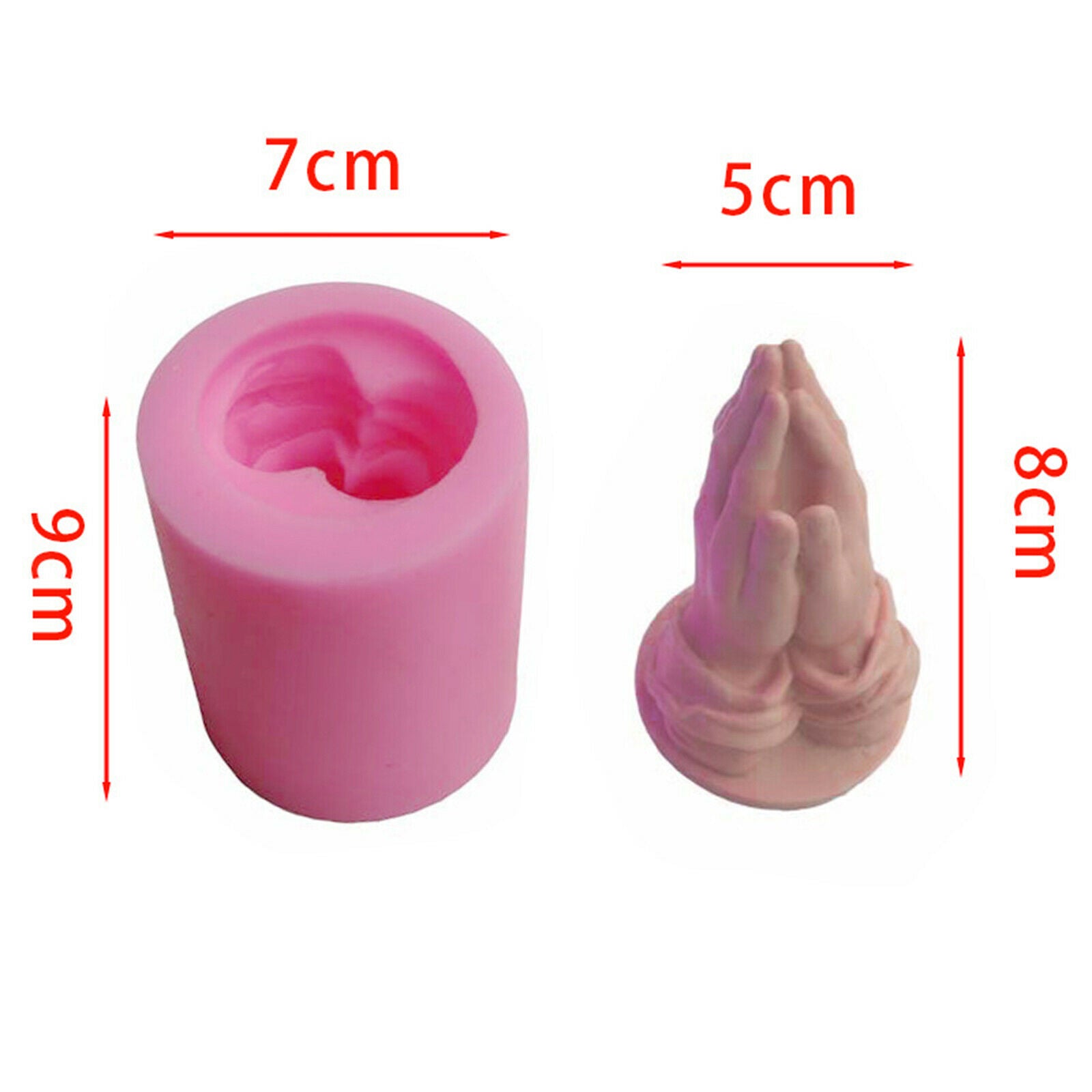 Praying Hands Silicone Mold DIY Chocolate Polymer Plaster Wax Candle Mold
