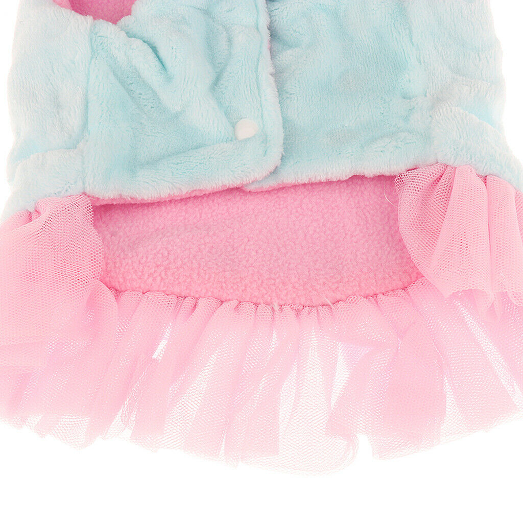 Pet Dog Fashion Velvet Dress Skirt Holiday Party Costume Clothes Blue XL