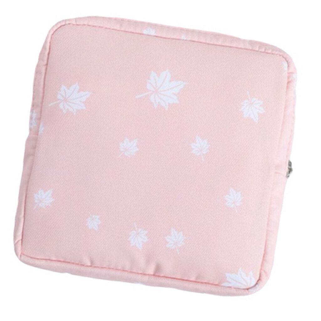 2xSanitary Napkin Bag Purse Holder Organizer Storage Bags &Zipper Traveling Pink