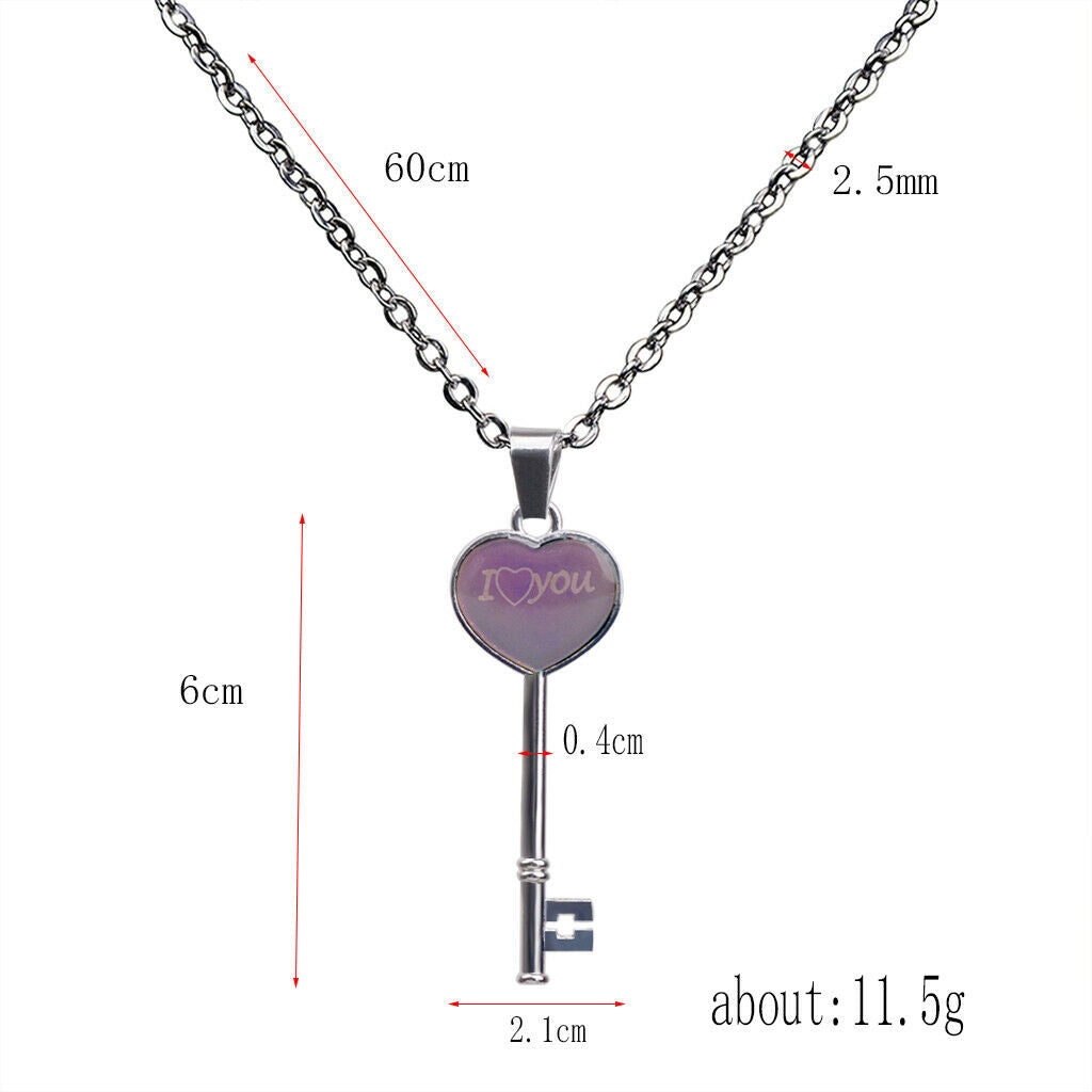 Novelty Temper Color Change Necklace I Love You Pendants Men Fashion Jewelry