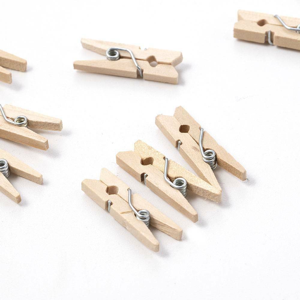 100* Durable Wood Clothespins Photo Album Wood Clip Wooden Laundry Clothes Pins_
