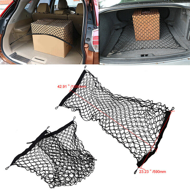 Envelope Style Trunk Cargo Net Storage Organizer Universal Bag Hook for Car Rear