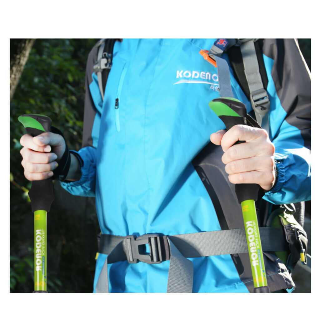 Telescopic Alpenstock Trekking Hiking Sticks Poles  Green
