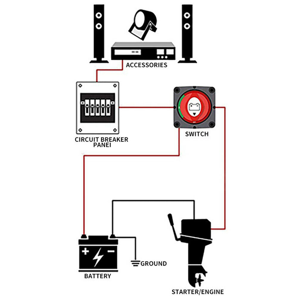 Car / Boat high current Battery Selector Isolator Disconnect power off Switch