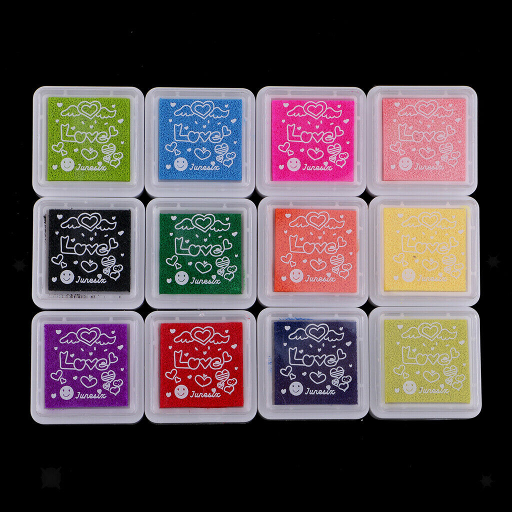 12 colors ink pads, plastic, ink pads stamp, stamp pad