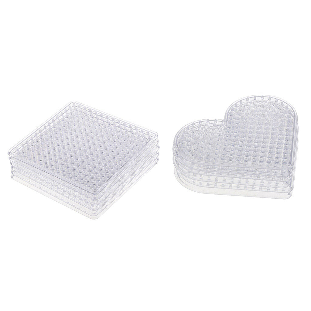 12 Pcs Clear  Hama Beads Peg Board Pegboard Template DIY Kids Children