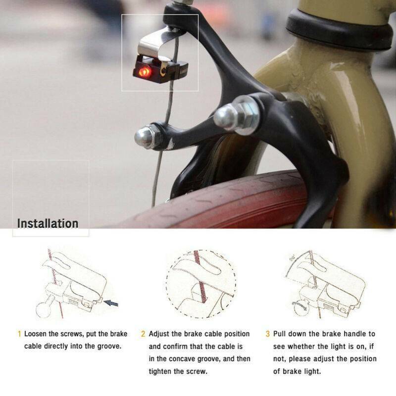 Bicycle LED Tail Light Bike Cycling Brake Light Red Safety Warning Light Useful