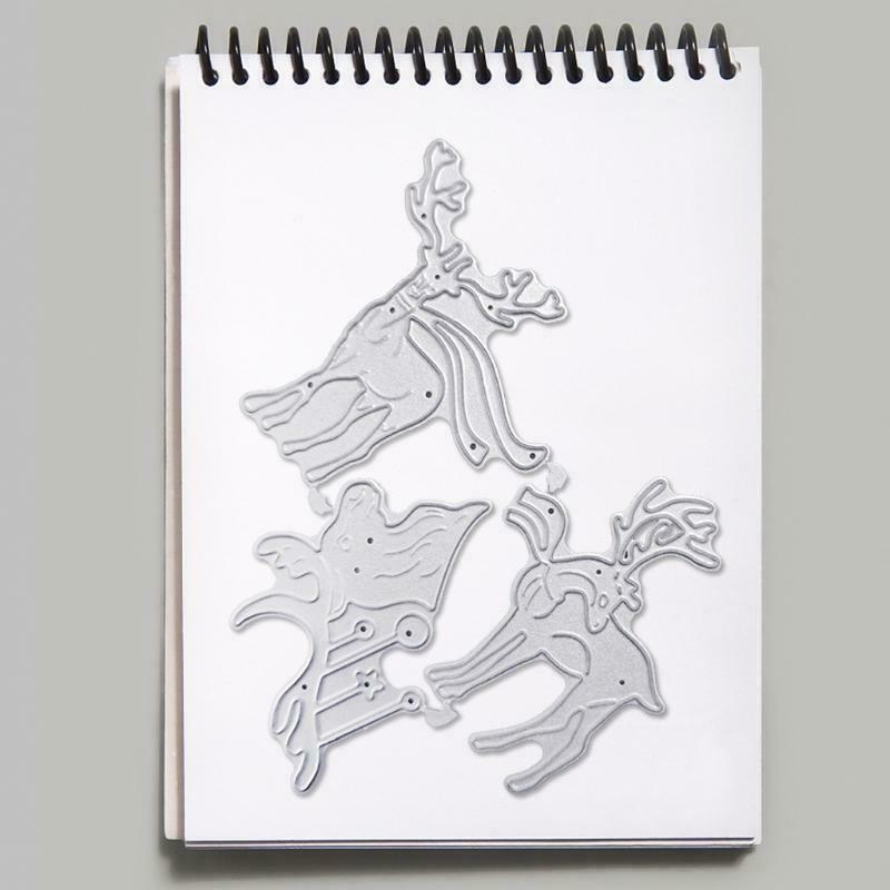 Christmas Elk Metal Cutting Dies Stencil DIY Scrapbooking Album Paper Card Mold