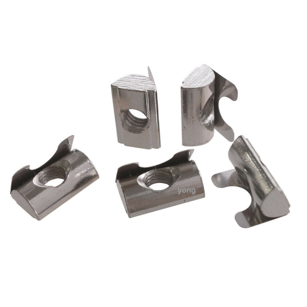 10Pcs 20Series Aluminum Drop-in T-slot Sliding T-nut Block with Spring M4