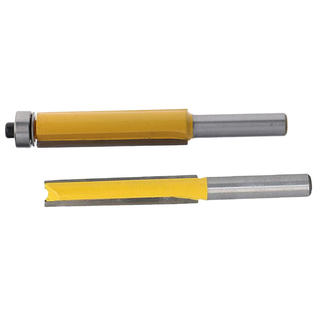 Set of 2 Cutting 2" 3"Long Router Bit Slotted Straight Cutter 8mm Shank