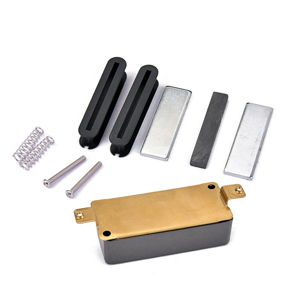 DIY Electric Guitar Humbucker Pickup Kits Brass Cover+Baseplate+Bar Magnet