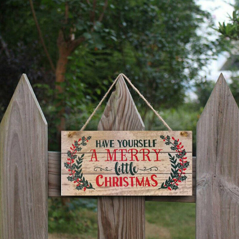 Wooden Door Hanging Panel Sign Christmas Tree Ornament Christmas Decorati.l8