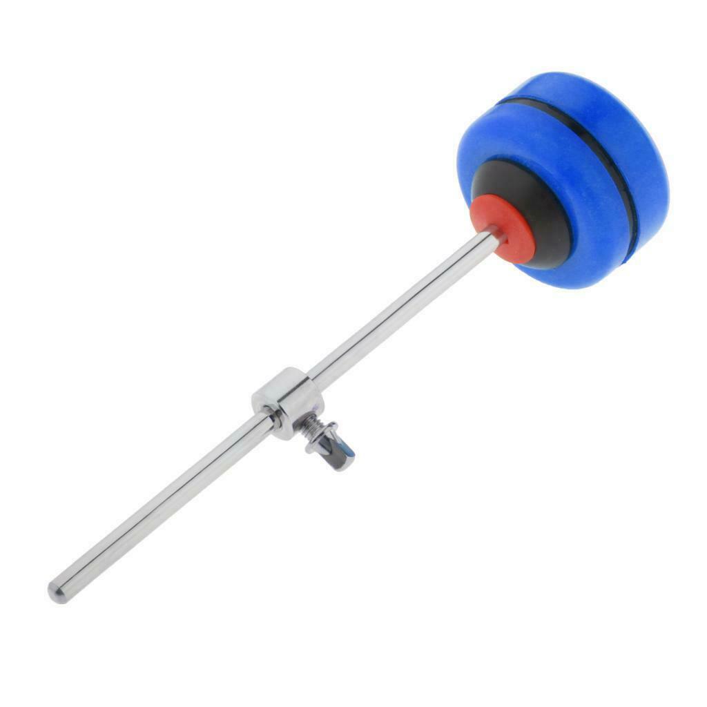 Bass Drum Beater Foot Pedal Silicone Hammer Head Stainless Steel Shaft Blue