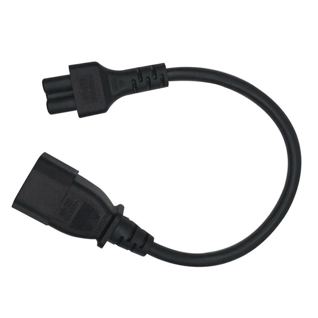 Black C14 Male to C5 Female C14-C5-Cable Power Cord 60cm 3 Prong 0.75 Square